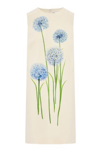 Allium printed wool-blend mini dress