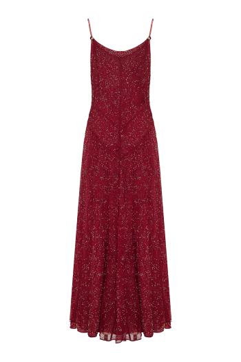 Embroidered pearl maxi dress 
