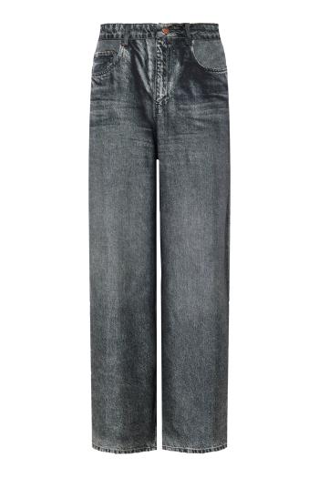 Aloe printed silk denim pants 