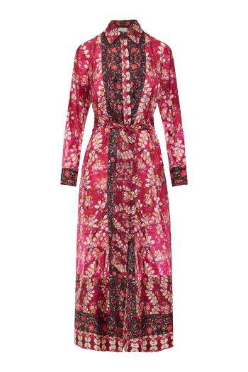 Aloe printed silk maxi dress 
