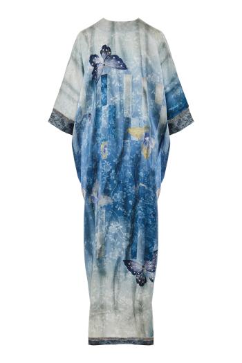 Printed silk kaftan G