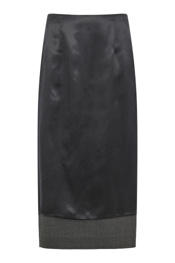 Inside-out wool midi skirt 