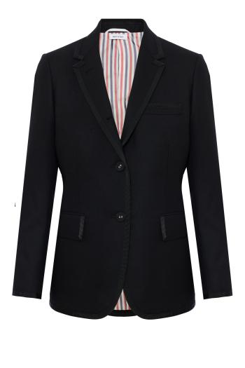 Super 120'S grosgrain Piped wool-twill blazer 