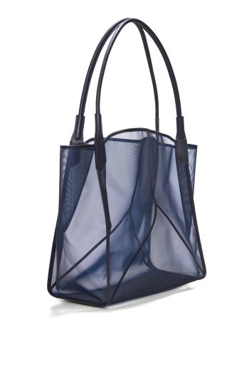 Victoria Tote Bag Large In Navy Mesh