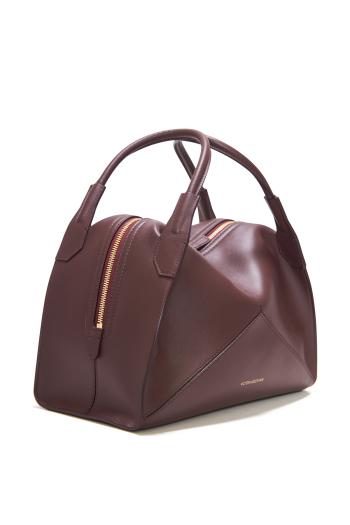 Victoria Plié Bag In Burgundy Leather