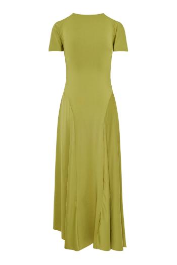  Zipped Front Midi Dress In Greenfinch
