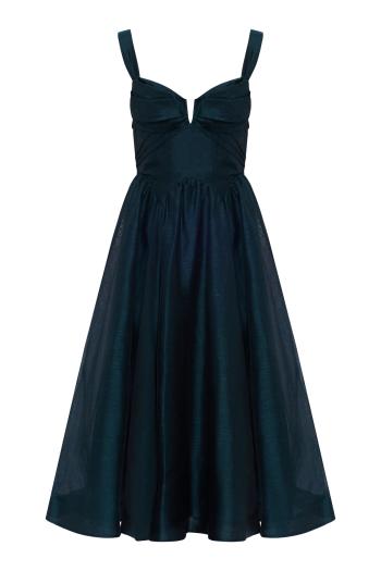 Rebelion linen and silk midi dress