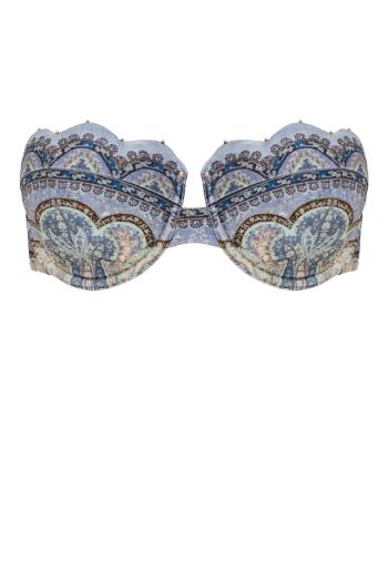 Wanterlust scallop balconette printed bikini top 