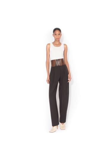Wool-blend corset top 