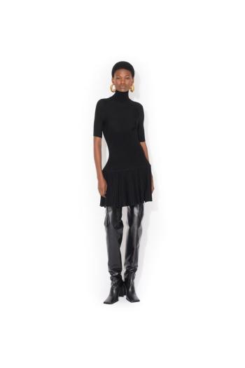 Crinoline knitted wool mini dress in black 