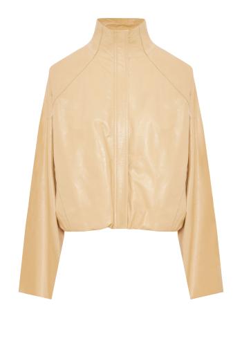 Leather jacket in latte 