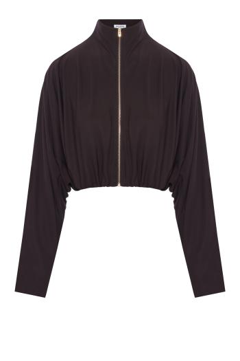 Draped matte jersey jacket in evene 