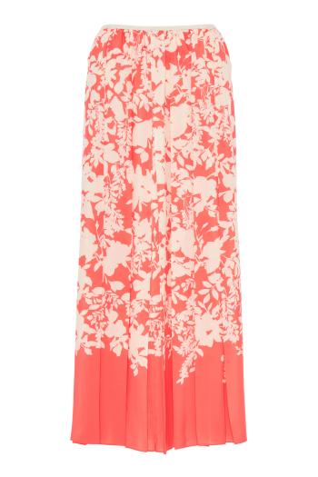 Plissé crepe midi skirt in sunset