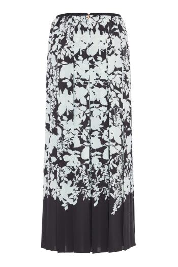 Plissé crepe midi skirt in black 