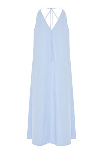 Cotton-poplin maxi dress in cloud