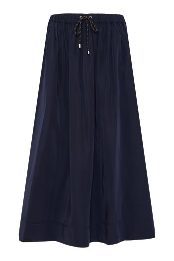 Bates Bungee Midi Skirt in sand -Navy Taffeta Circle Skirt