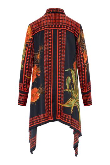 Salvador printed silk mini dress in flame 