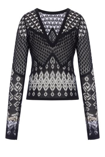 TOP LS KNIT YARN