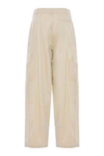 Phebe cotton-blend wide-leg pants in beige 