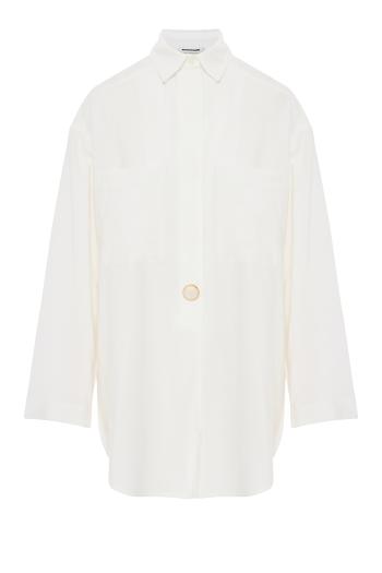 Judy twill shacket in white 