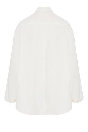 Judy twill shacket in white 