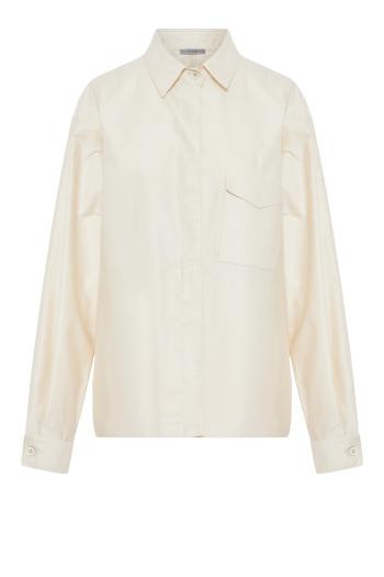 Rasatello cotton shirt in ivory 