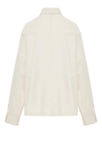 Rasatello cotton shirt in ivory 