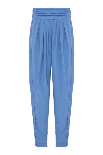 Draped  silk-blend pants in crepe de chine