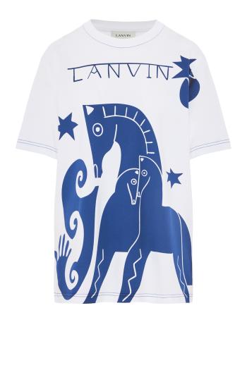 Horse printed T-shirt in white 
