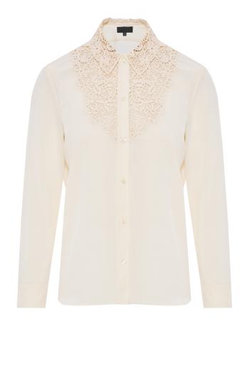 Zola lace and silk blouse in ivory 