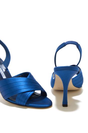 Vierasan 90 satin sandals in blue 