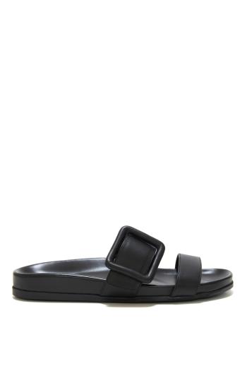 Mayfu leather slides in black 