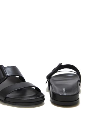 Mayfu leather slides in black 