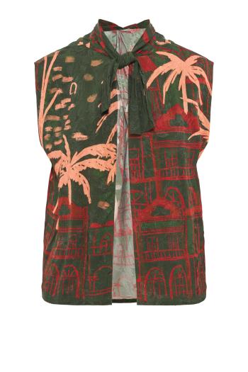 Mystic Shore printed top in green 