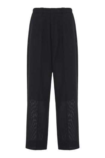 Tailored low-rise crepe pants in black 