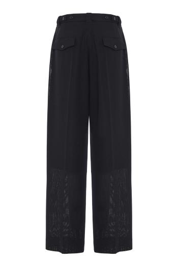 Tailored low-rise crepe pants in black 