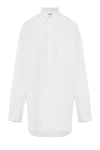 Printed cotton short in white/beige