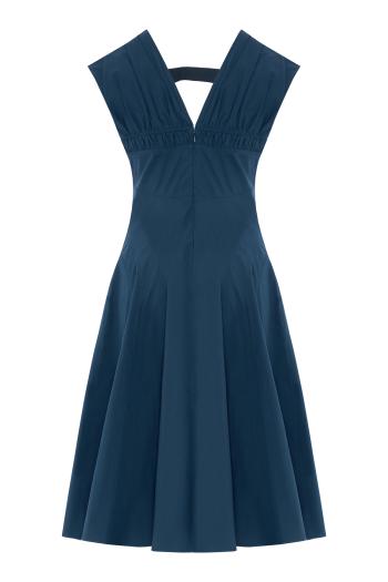 Manoela cotton-poplin midi dress in blue 