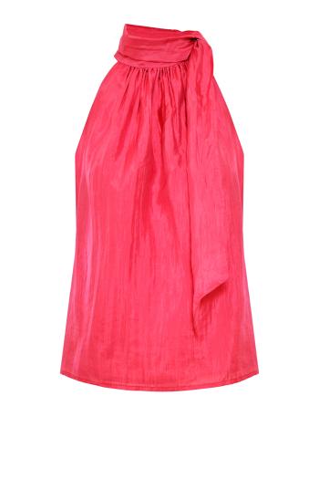 Lazo silk top in fuchsia 