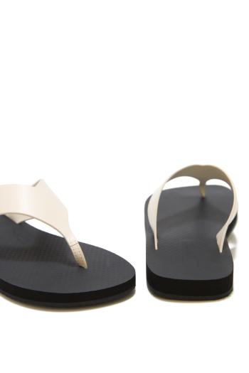 Dune Classic Ginza leather sandals in ivory 