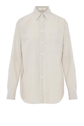 Gavina striped cotton shirt in beige 