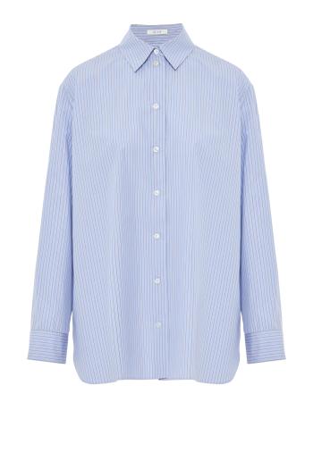 Sisilia striped cotton relaxed shirt in lavender 