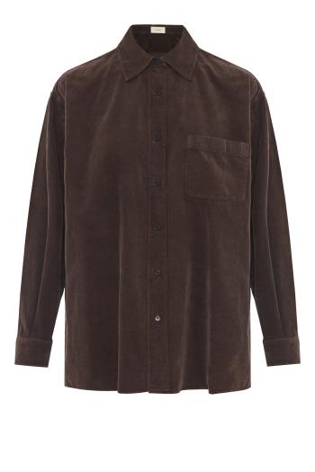 Nesson cotton-corduroy shirt in coffee
