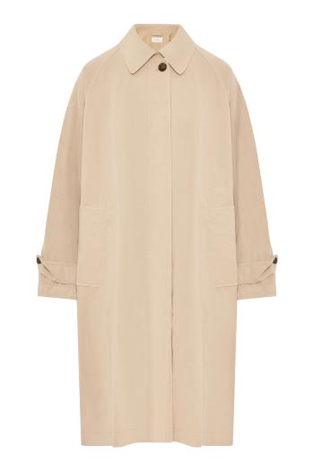 Tavishina cotton and linen trench coat in khaki 