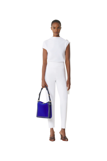 Open-back crepe top in white