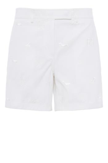 Embroidered chino cotton shorts in whites 