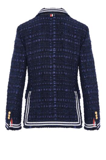 Classic striped tweed jacket in navy 