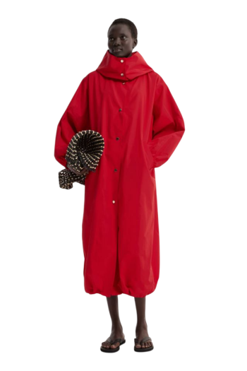 Parachute silk-blend coat in red 