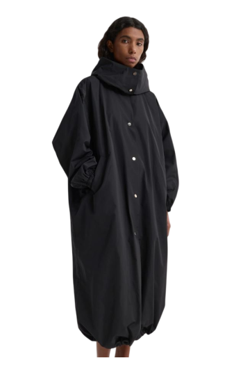 Parachute silk-blend coat in black