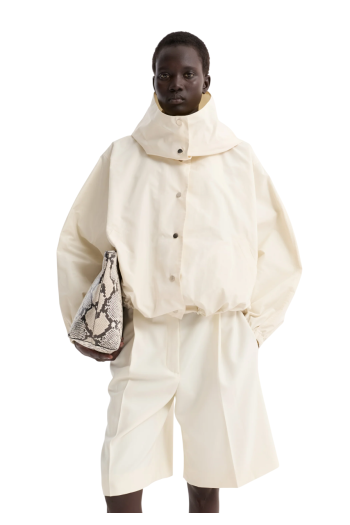 Silk-blend jacket in cream 